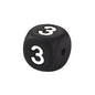 12mm Number Cube Square Star Heart Silicone Beads Black 3