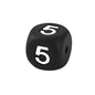 12mm Number Cube Square Star Heart Silicone Beads Black 5