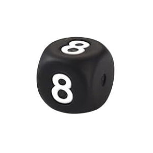 12mm Number Cube Square Star Heart Silicone Beads Black 8