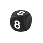 12mm Number Cube Square Star Heart Silicone Beads Black 8