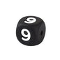 12mm Number Cube Square Star Heart Silicone Beads Black 9