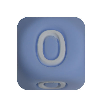 12mm Number Cube Square Star Heart Silicone Beads Blue 0