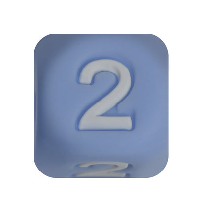 12mm Number Cube Square Star Heart Silicone Beads Blue 2