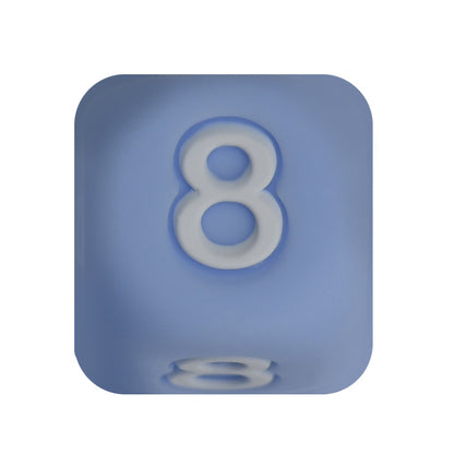 12mm Number Cube Square Star Heart Silicone Beads Blue 8