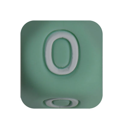 12mm Number Cube Square Star Heart Silicone Beads Green 0