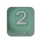 12mm Number Cube Square Star Heart Silicone Beads Green 2