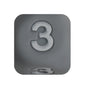 12mm Number Cube Square Star Heart Silicone Beads Grey 3