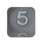 12mm Number Cube Square Star Heart Silicone Beads Grey 5