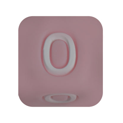 12mm Number Cube Square Star Heart Silicone Beads Pink 0