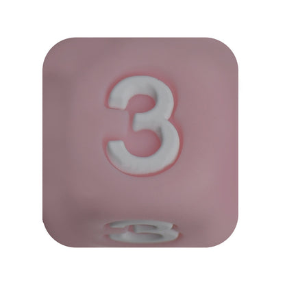 12mm Number Cube Square Star Heart Silicone Beads Pink 3