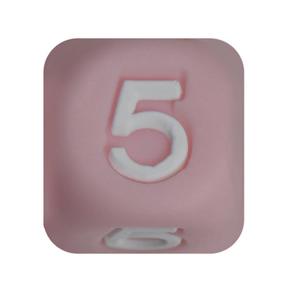 12mm Number Cube Square Star Heart Silicone Beads Pink 5