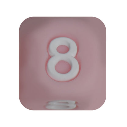 12mm Number Cube Square Star Heart Silicone Beads Pink 8