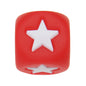 12mm Number Cube Square Star Heart Silicone Beads Red White Star