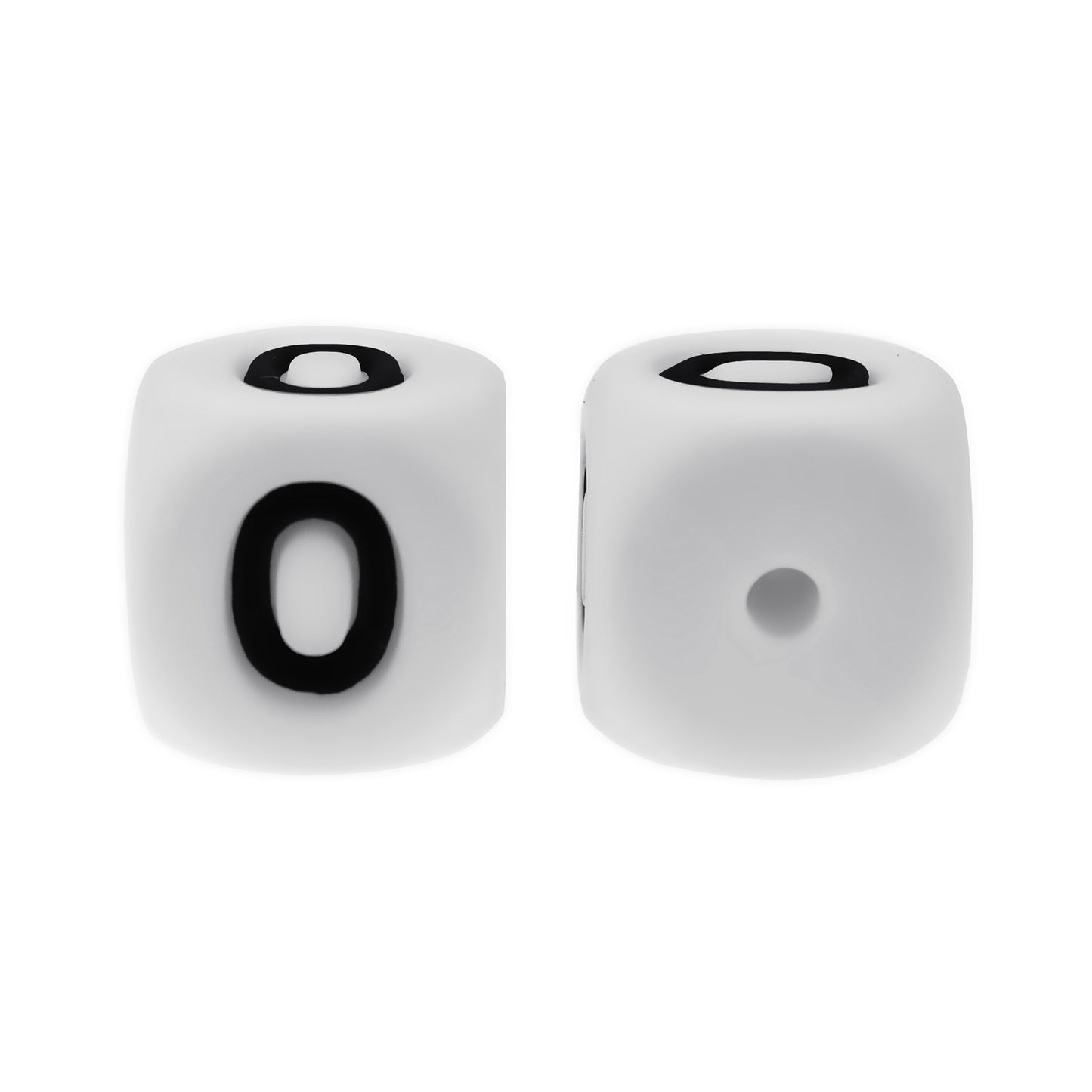 12mm Number Cube Square Star Heart Silicone Beads White 0