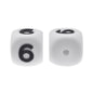 12mm Number Cube Square Star Heart Silicone Beads White 6