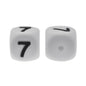 12mm Number Cube Square Star Heart Silicone Beads White 7