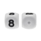 12mm Number Cube Square Star Heart Silicone Beads White 8