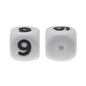 12mm Number Cube Square Star Heart Silicone Beads White 9