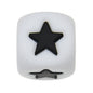 12mm Number Cube Square Star Heart Silicone Beads White Black Star