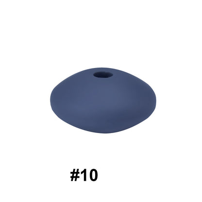 50pcs 12mm Silicone Flat Spacer Beads Solid Color Matte Finish 66