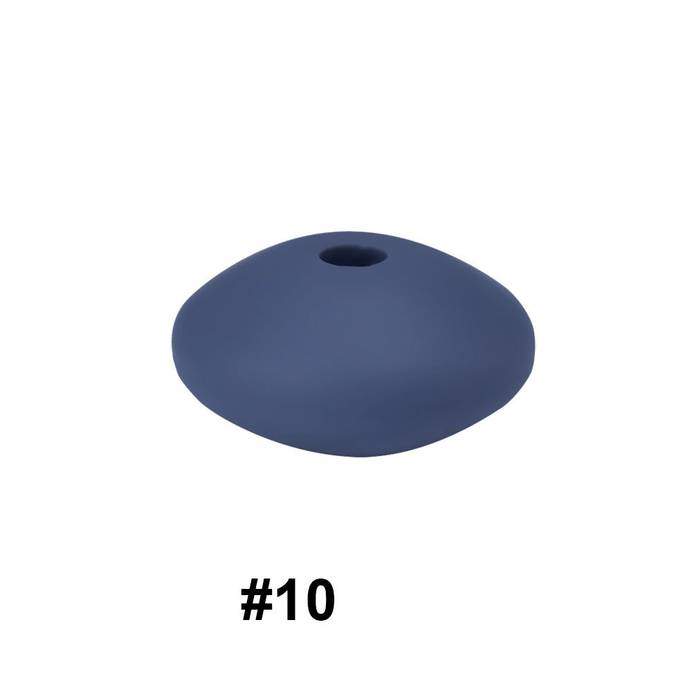 50pcs 12mm Silicone Flat Spacer Beads Solid Color Matte Finish 66