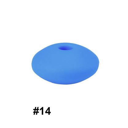 50pcs 12mm Silicone Flat Spacer Beads Solid Color Matte Finish 70