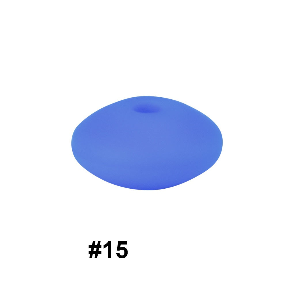 50pcs 12mm Silicone Flat Spacer Beads Solid Color Matte Finish 71