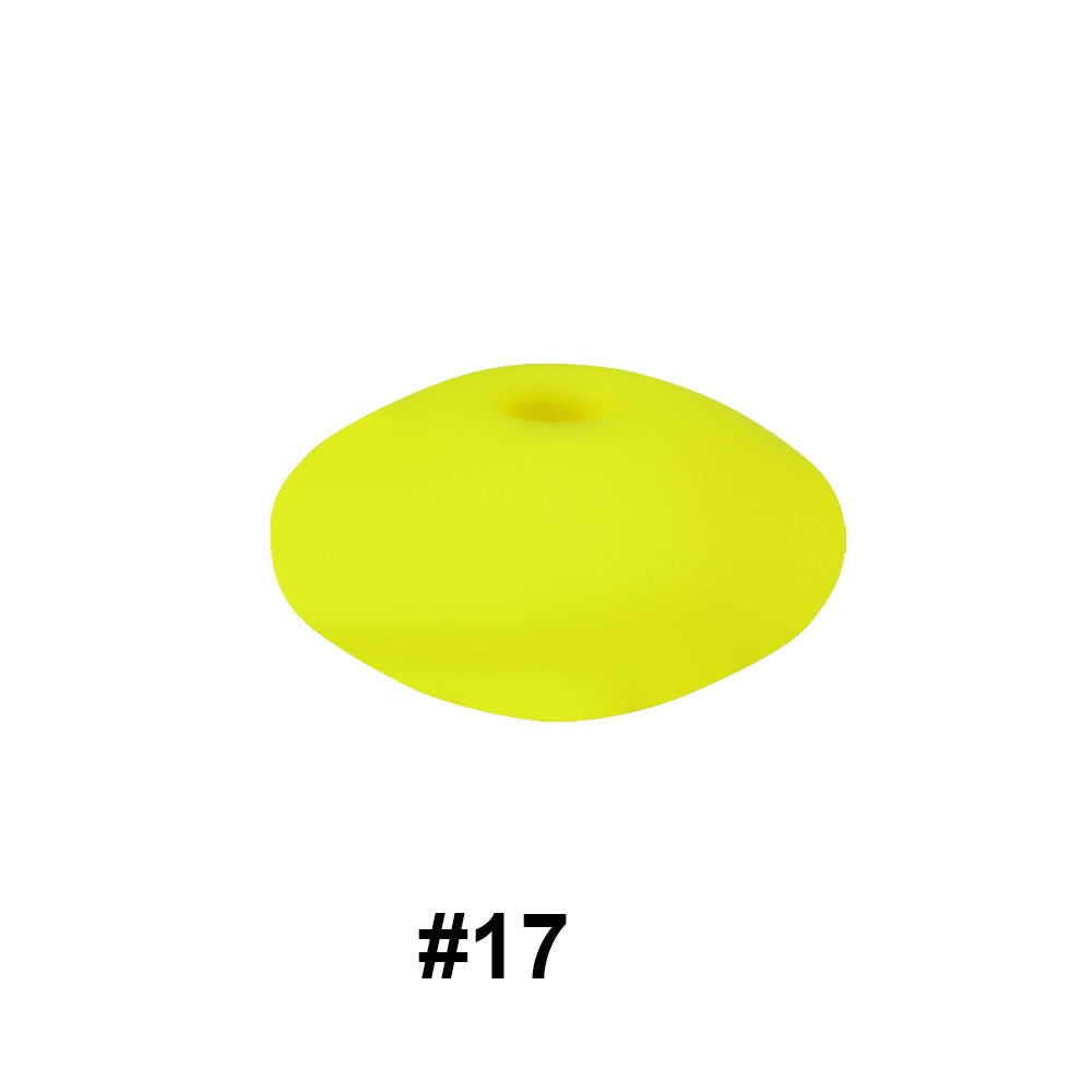 50pcs 12mm Silicone Flat Spacer Beads Solid Color Matte Finish 73