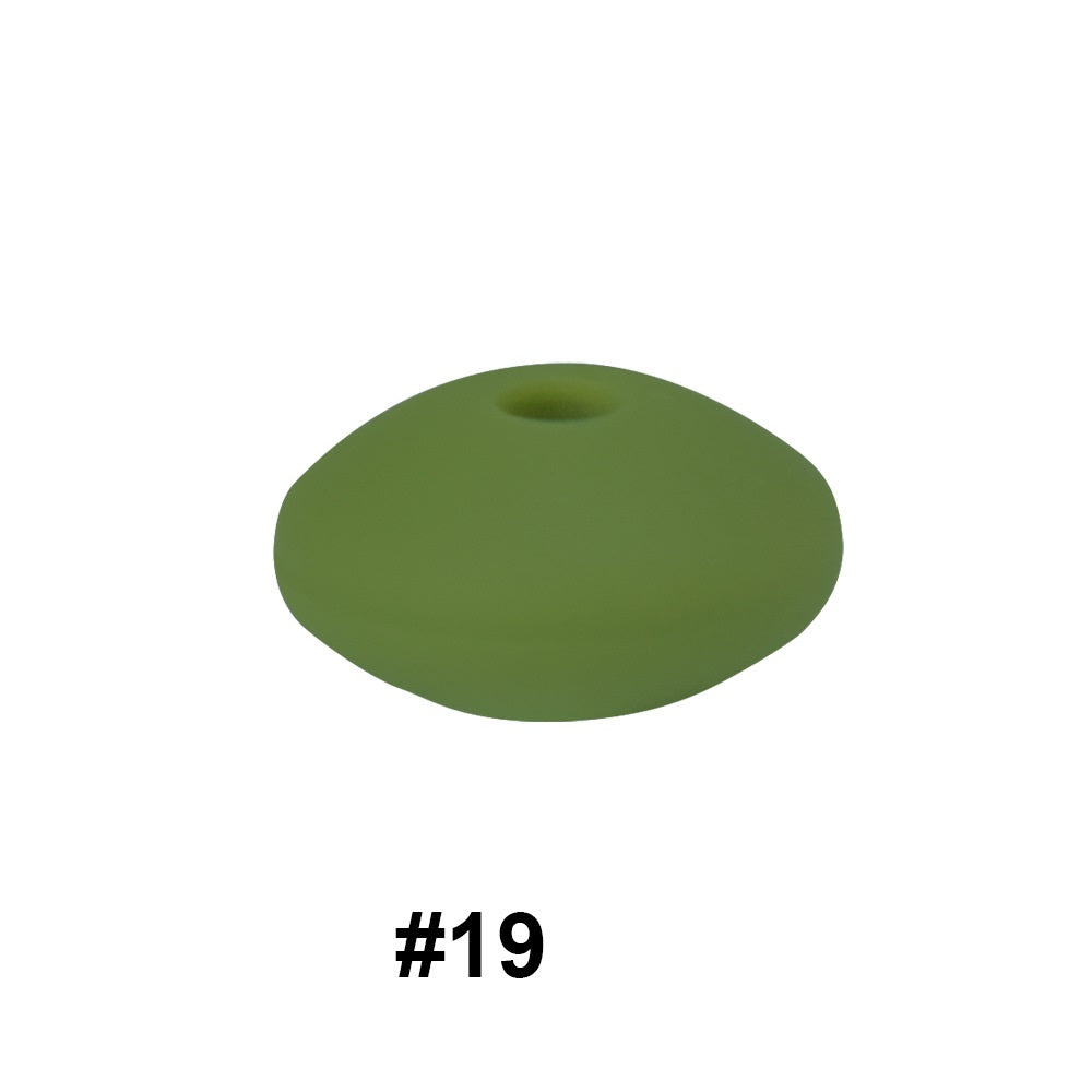 50pcs 12mm Silicone Flat Spacer Beads Solid Color Matte Finish 75