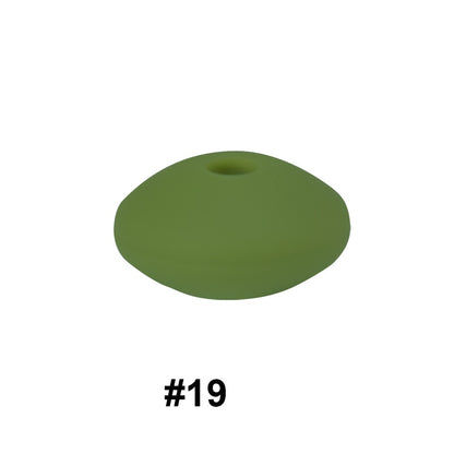50pcs 12mm Silicone Flat Spacer Beads Solid Color Matte Finish 75