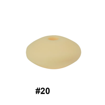 50pcs 12mm Silicone Flat Spacer Beads Solid Color Matte Finish 76