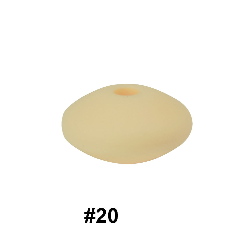 50pcs 12mm Silicone Flat Spacer Beads Solid Color Matte Finish 76