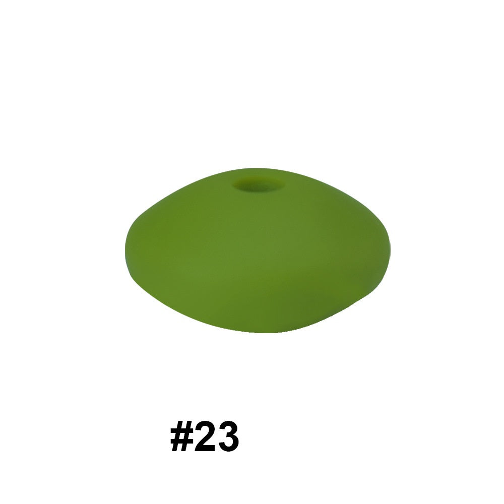 50pcs 12mm Silicone Flat Spacer Beads Solid Color Matte Finish 79