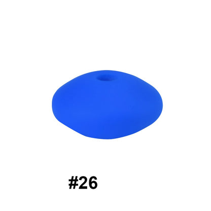 50pcs 12mm Silicone Flat Spacer Beads Solid Color Matte Finish 82