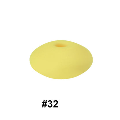 50pcs 14mm Flat Abacus Silicone Beads Solid Color Matte Finish 89