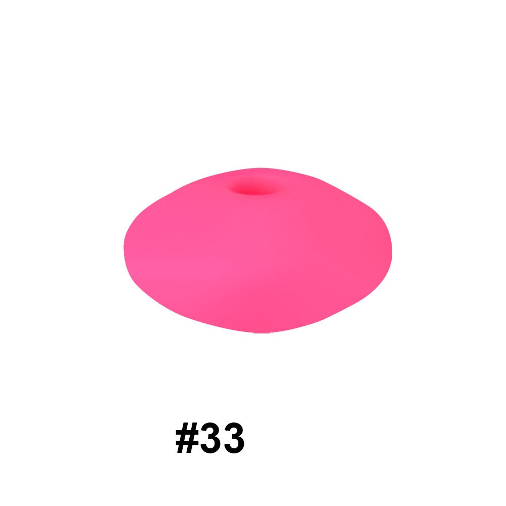 50pcs 12mm Silicone Flat Spacer Beads Solid Color Matte Finish 93