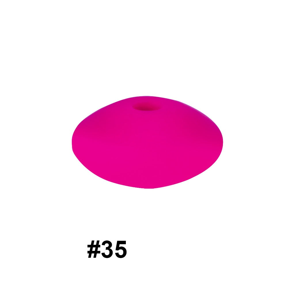 50pcs 12mm Silicone Flat Spacer Beads Solid Color Matte Finish 97