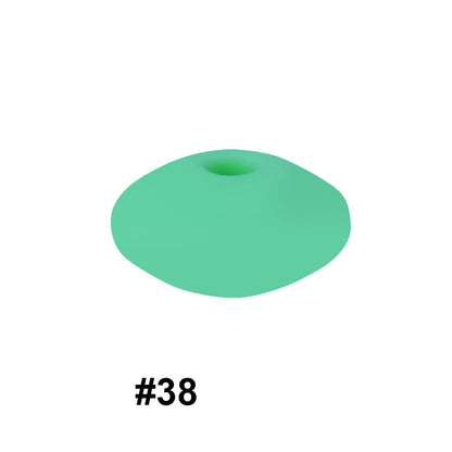 50pcs 12mm Silicone Flat Spacer Beads Solid Color Matte Finish 102