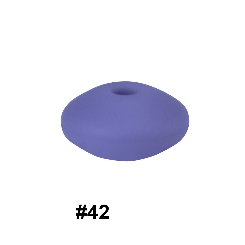50pcs 12mm Silicone Flat Spacer Beads Solid Color Matte Finish 106