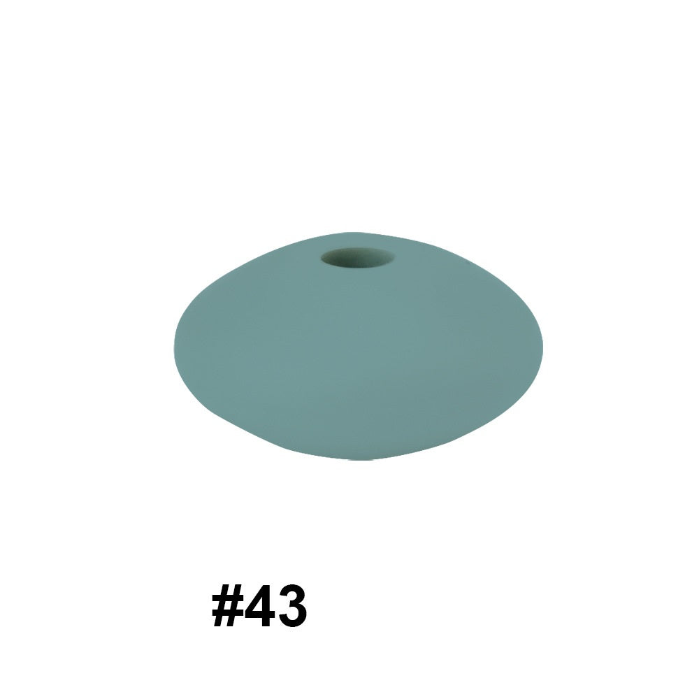 50pcs 12mm Silicone Flat Spacer Beads Solid Color Matte Finish 107