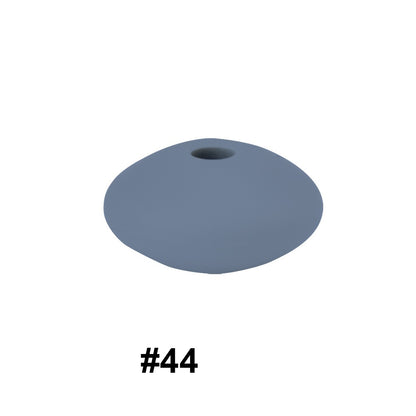 50pcs 12mm Silicone Flat Spacer Beads Solid Color Matte Finish 108