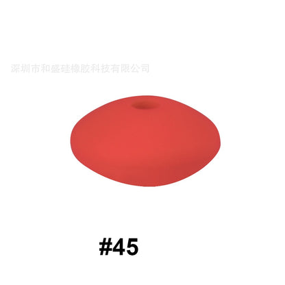 50pcs 12mm Silicone Flat Spacer Beads Solid Color Matte Finish 109