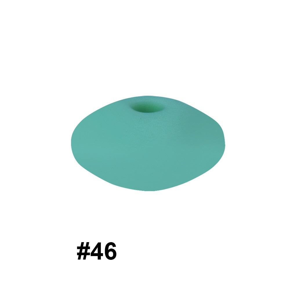 50pcs 12mm Silicone Flat Spacer Beads Solid Color Matte Finish 110