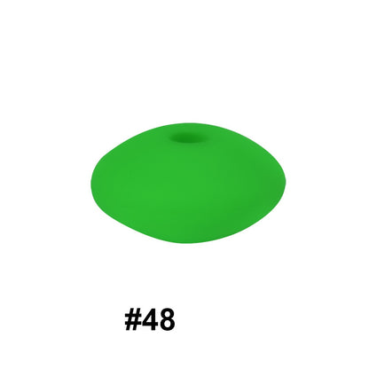 50pcs 12mm Silicone Flat Spacer Beads Solid Color Matte Finish 112