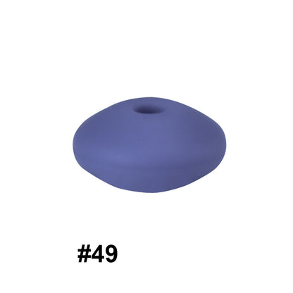 50pcs 12mm Silicone Flat Spacer Beads Solid Color Matte Finish 113