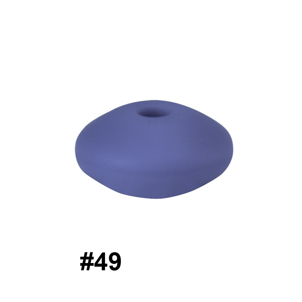 50pcs 12mm Silicone Flat Spacer Beads Solid Color Matte Finish 113