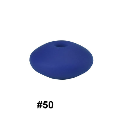 50pcs 12mm Silicone Flat Spacer Beads Solid Color Matte Finish 114