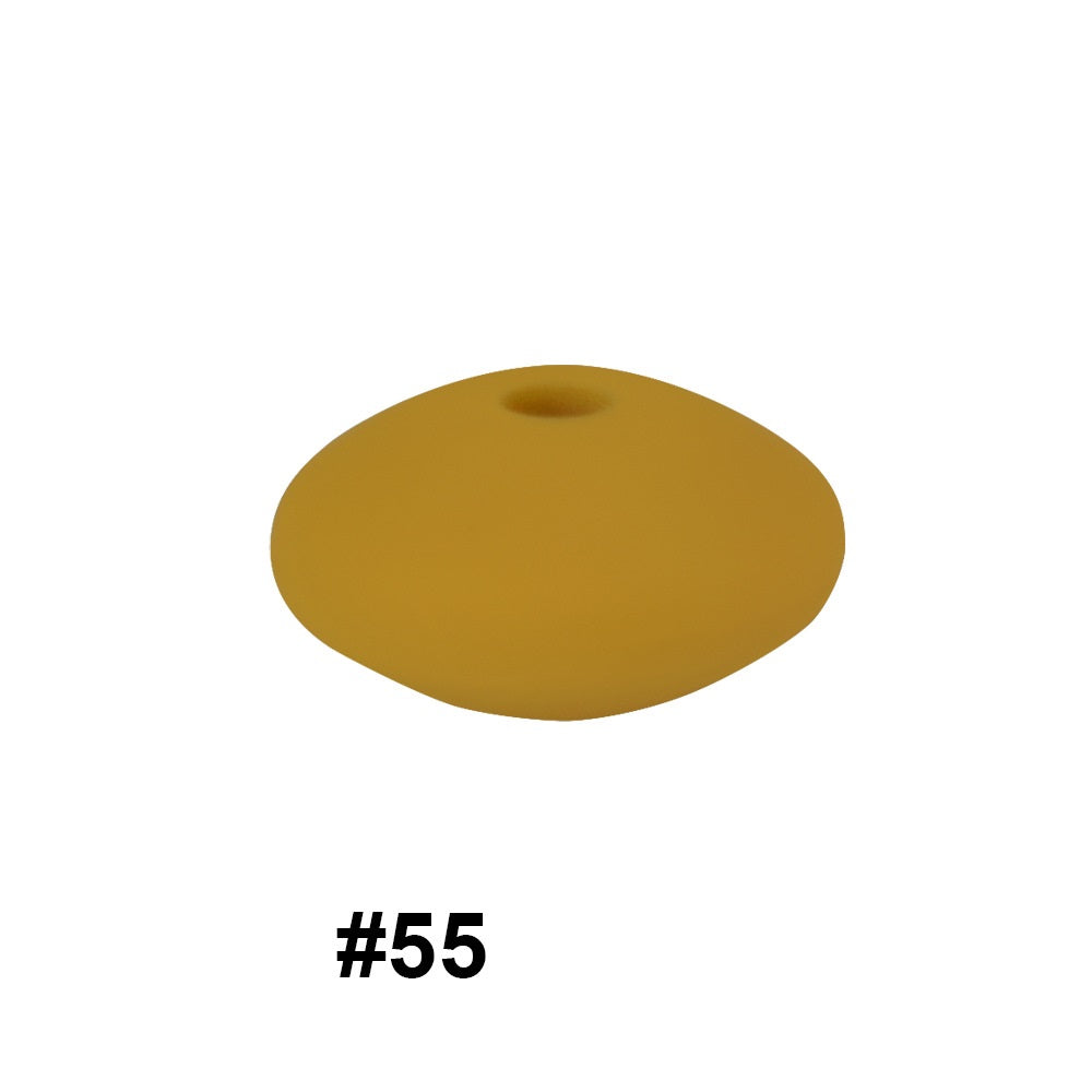 50pcs 12mm Silicone Flat Spacer Beads Solid Color Matte Finish 11