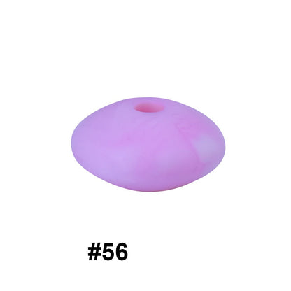 50pcs 12mm Silicone Flat Spacer Beads Solid Color Matte Finish 12
