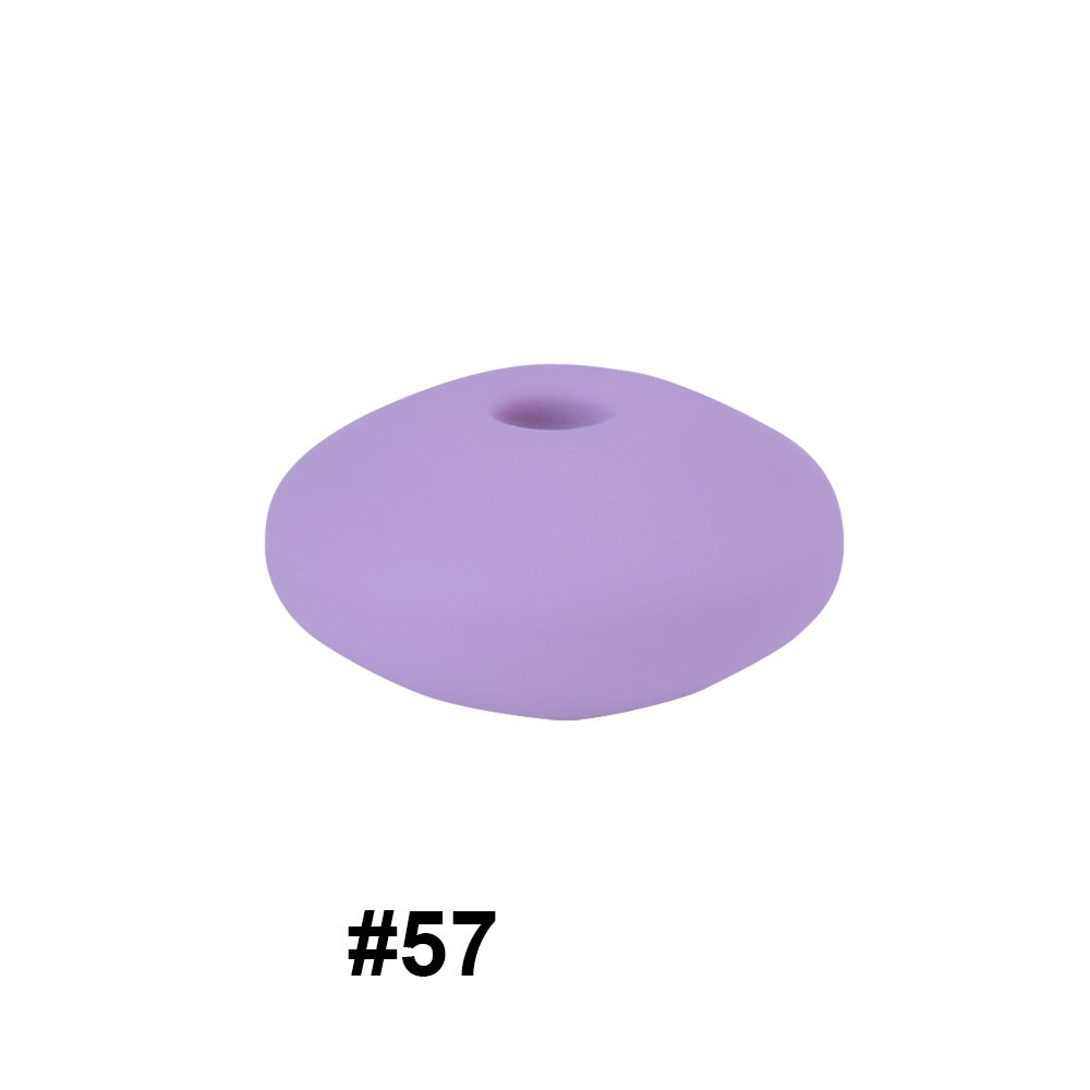 50pcs 12mm Silicone Flat Spacer Beads Solid Color Matte Finish 13